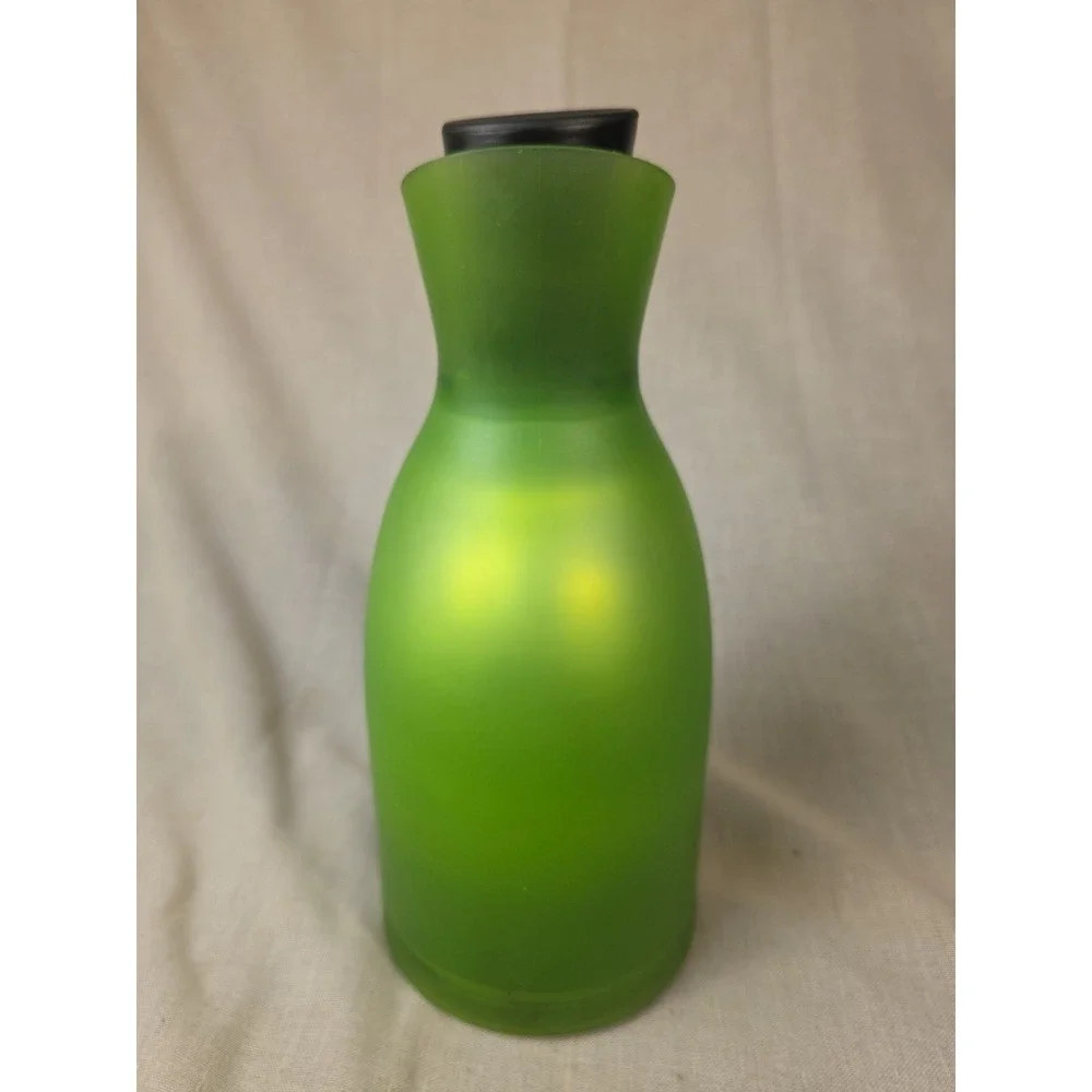 VIA Ancona Silver Glass Lined Thermal Decanter Green Vintage Rare Wine Coffee